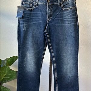 Silver Jeans Women's Straight Leg Jeans - Dark Blue